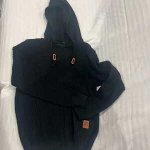 Black Hooded Sweater